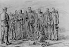 Dessin de Walter Timm, Cycle Sachsenhausen (1945)