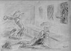Dessin de Walter Timm, Cycle Sachsenhausen (1945)